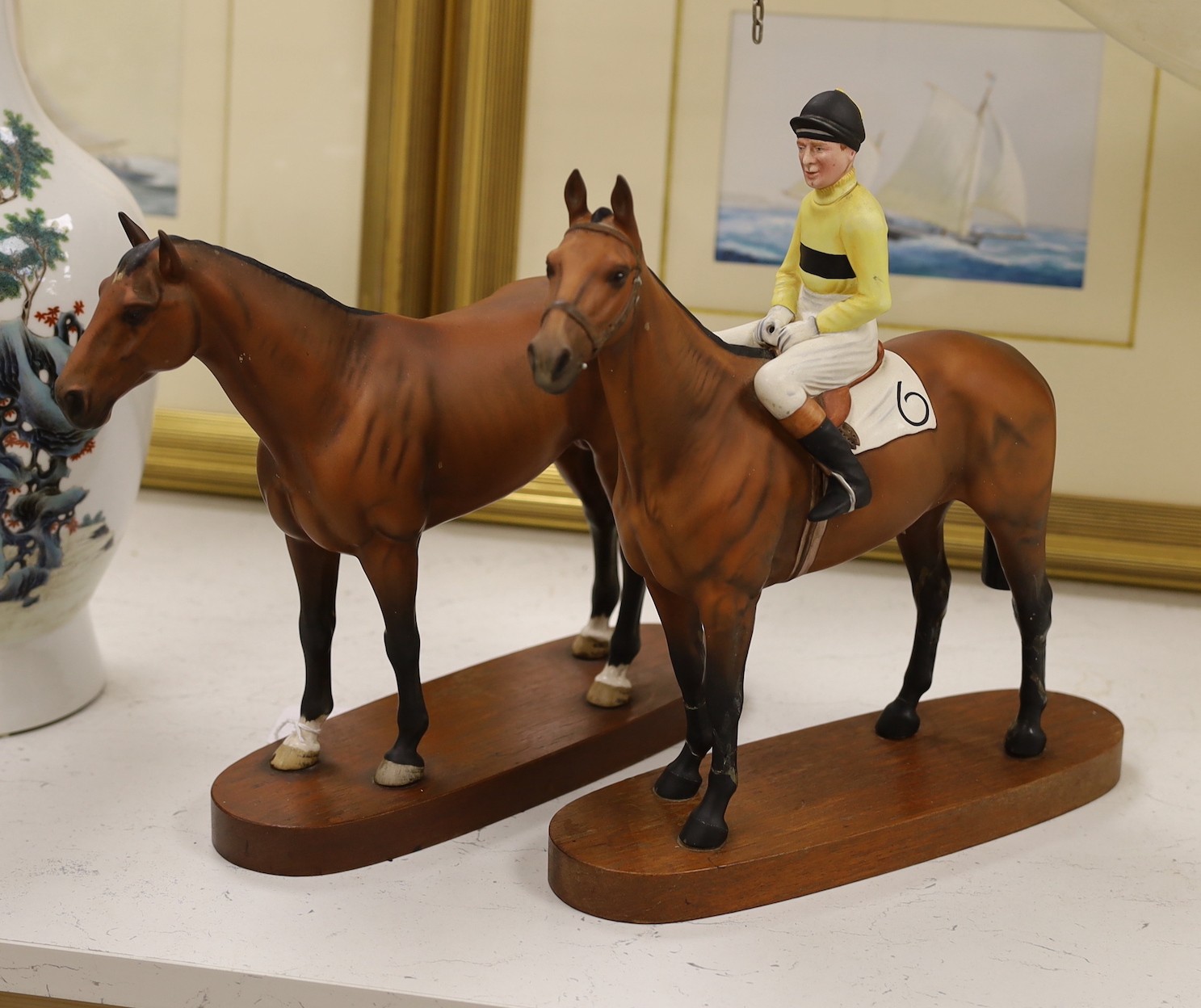 A Beswick figure of Nijinski and a Beswick group of Arkle with Pat Taaffe up, tallest Arkle 34 cms high.